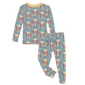 NEW KICKEE kids print long sleeve pajama set in stormy sea movie night